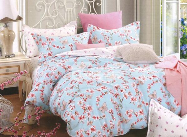 Alive Butterflies Flying across Flowers 4-Piece Duvet Cover Sets
