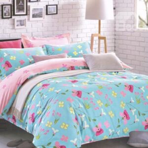 Sweet Floral Cotton 4-Piece Duvet Cover Sets