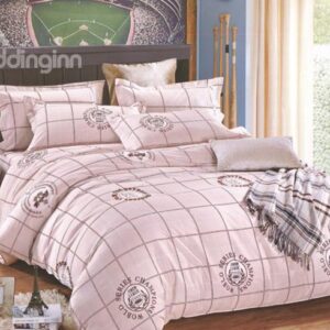 Simple Plaid Style 4-Piece Cotton Duvet Cover Sets