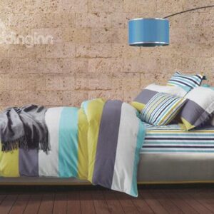 Vogue Simple Stripe 4-Piece Cotton Duvet Cover Sets