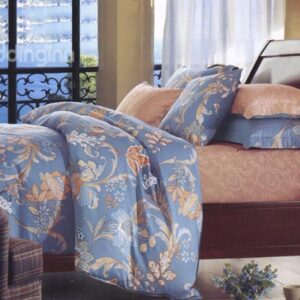 European Style Noble Flower Print 4-Piece Cotton Duvet Cover Sets