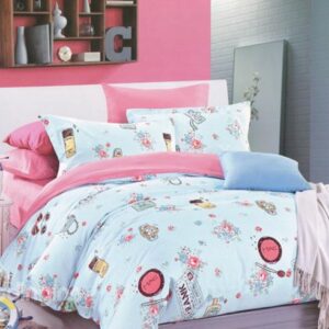 Adorable Little Flowers Pattern 4-Piece Organic Cotton Kids Duvet Cover Sets