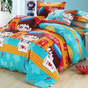 Super Cute Boys 4-Piece Kids Cotton Duvet Cover Sets