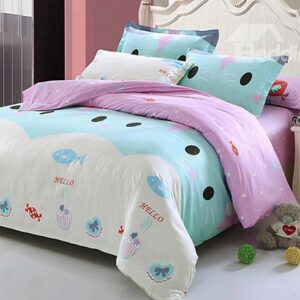 Cute Kitten 4-Piece Organic Cotton Kids Duvet Cover Sets
