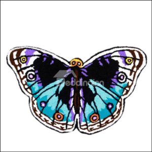 Cozy Vivid Butterfly Pattern Blending Bath Rug