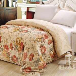 Luxurious European Style Flower Reactive Print 4-Piece Duvet Cover Sets