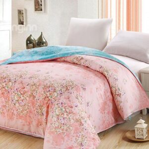Pastoral Small Floral Pink 4-Piece Cotton Duvet Cover Sets