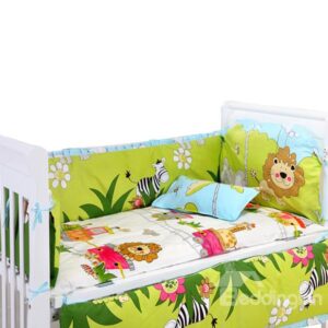 Adorable Animals Pattern 4-Piece Crib Bedding Bumpers