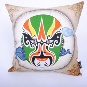 Unique Chinoiserie Beijing Opera Facial Makeup Digital Printing Throw Pillowcase
