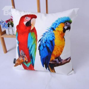 Top Grade Colorful Parrot High-Definition Digital Printing Throw Pillowcase