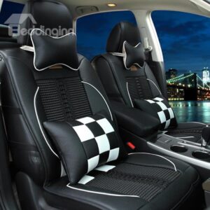 Super Cool and Fashionable Checkered Ice Silk Luxurious Car Seat Covers