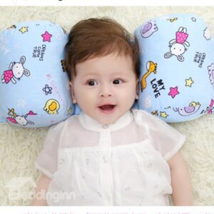Cute Blue Elephant Pattern Baby Pillow Prevent Flat Head
