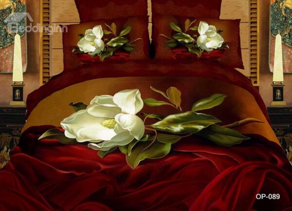 Vintage Romantic White Flower 2-Piece Pillow Cases