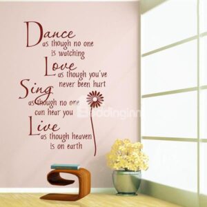Romantic English Poem Love's Paradise Words and Quotes Wall Sticker
