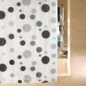 Charming Simple Gray Dots Waterproof Shower Curtain