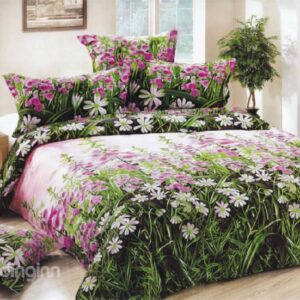 Fresh Grass Wild Flower Cotton Flat Sheet