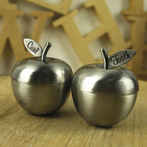 Lovely Little Apples Zinc Alloy Baby First Teeth and Curl Keepsake Box