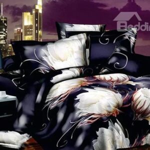 Magnificent Elegant Epiphyllum European Style 4-Piece Duvet Cover Sets