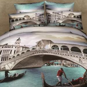 Creative Small Town of Venice 4-Piece Cotton Duvet Cover Sets