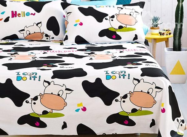 Lovely Cows Pattern 4-Piece Cotton Kids Duvet Cover Sets