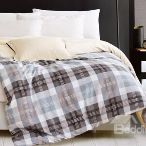 Stylish Modern European Plaid Style 4-Piece Duvet Cover Sets