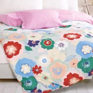 Classy Bright Colorful Floral 4-Piece Duvet Cover Sets