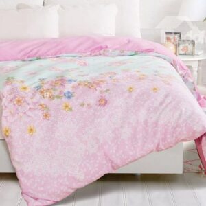 Sweet Blue Pink Joint-color Flower Printing 4-Piece Duvet Cover Sets