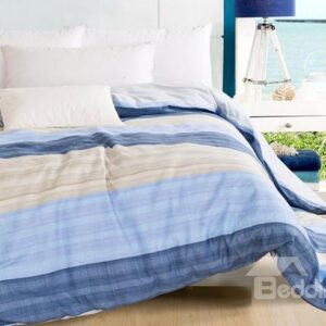 Modern Stripe Contracted Style 4-Piece Duvet Cover Sets
