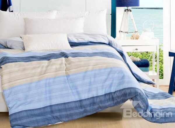 Modern Stripe Contracted Style 4-Piece Duvet Cover Sets