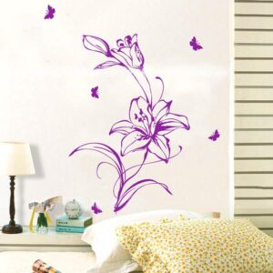 Wonderful Line Sketch Lily Removable Wall Sticker