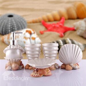 Glorious Mediterranean Style Sea Shell Pearl Bath Ensembles