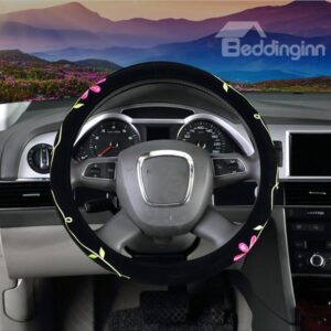 Traditional Chinese Embroidery Twin Flowers Steering Wheel Cover