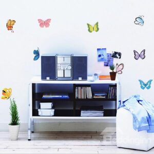 Gorgeous 9-Piece Colorful Butterfly Removable Wall Sticker