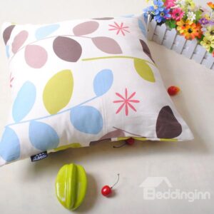 Graceful Cuddly Leaves Printing Cosie Throw Pillowcase