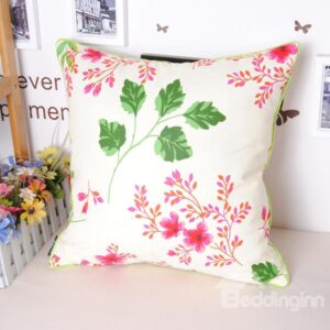 Romantic Graceful Pastoral Sakura Printing Cotton Throw Pillowcase