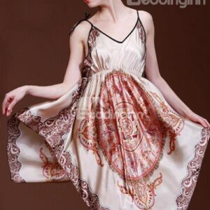 Fashion New Design Creative Print Adjustable Plus Size Nightgowns
