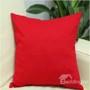 Contracted Style Solid Color Cotton Throw Pillowcase