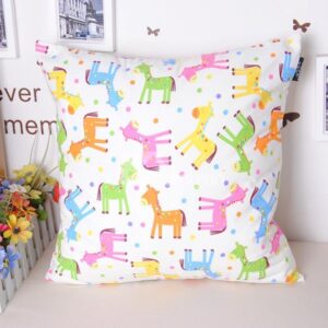 Creative Lovely Colorful Horse Printing Throw Pillowcase