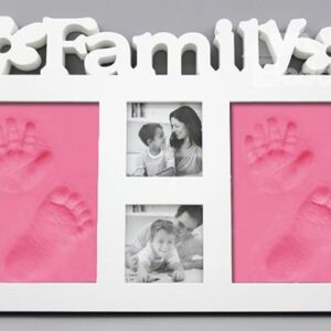 Stylish Family Photos and Baby Foot and Hand Print Frame