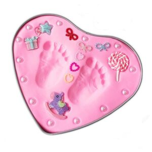 Lovely Heart Shape Pot New Born Baby Foot and Hand Print Frame