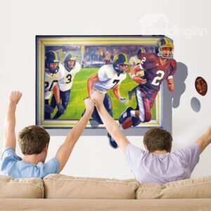 Vigorous Robust Baseball Players in the Field 3D Wall Sticker