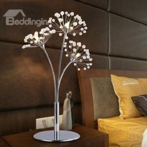 Fabulous Creative Decorative Dandelion 3-Head Crystal Table Bedside Lamp