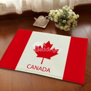 Top Quality Flannel Anti-Slipping Canada Flag Area Rugs