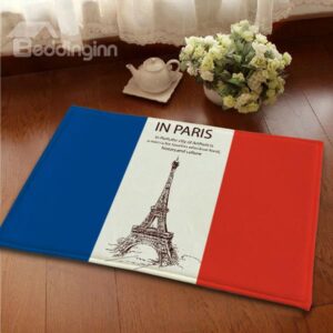 Top Quality Flannel Anti-Slipping France Flag Area Rugs