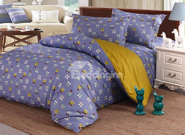Lovely Futuristic Style 4-Piece Cotton Duvet Cover Sets