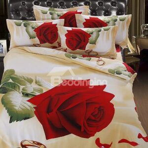 Cuddly Aesthetic Rose with Ring 5-Piece Comforter Sets