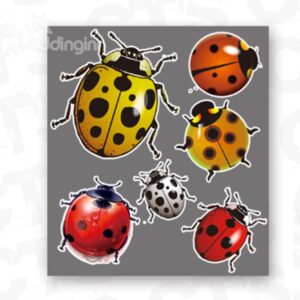 Lively Multi-Color Ladybugs Car Stickers