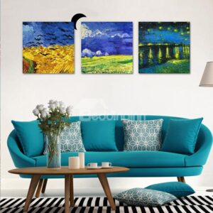 Amazing Oil-Painting Style Night City 3-Panel Canvas Wall Art Prints