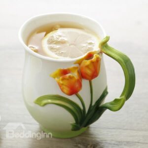 Creative Lovely 3D Tulip Ceramic Versatile Coffee Mug