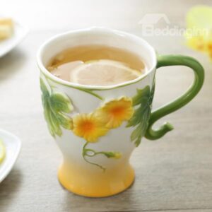 Creative Lovely 3D Floral Ceramic Coffee Mug